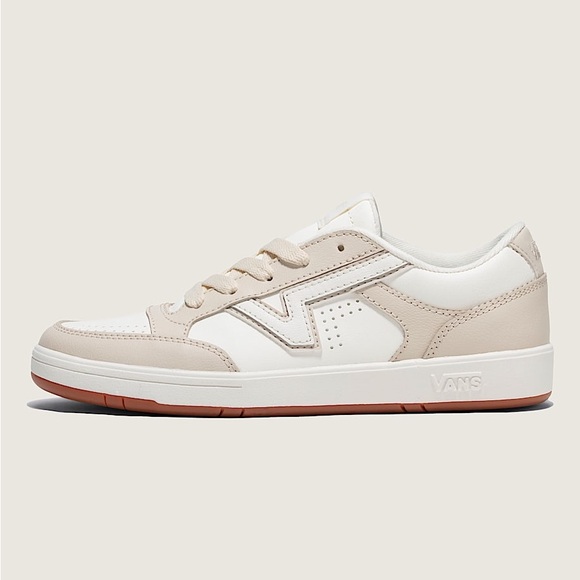 Vans Shoes - Vans Low-Top Sneaker in White and Beige with Light Blue Accent